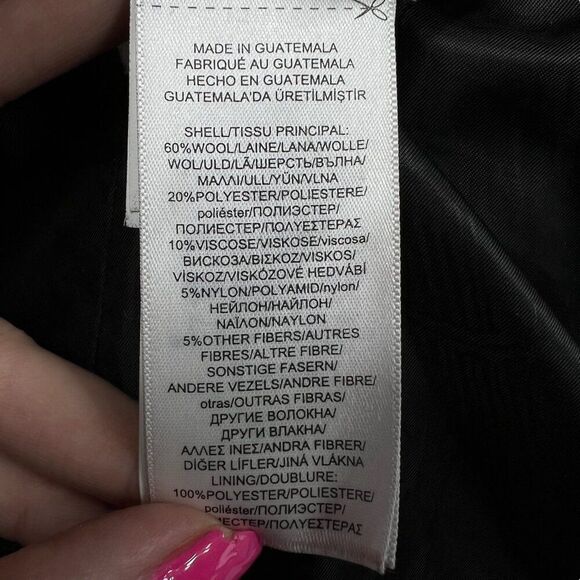 Lauren Ralph Lauren Women's Black Buckle-Front Walker Wool Blend Coat Size 16W - Picture 9 of 12